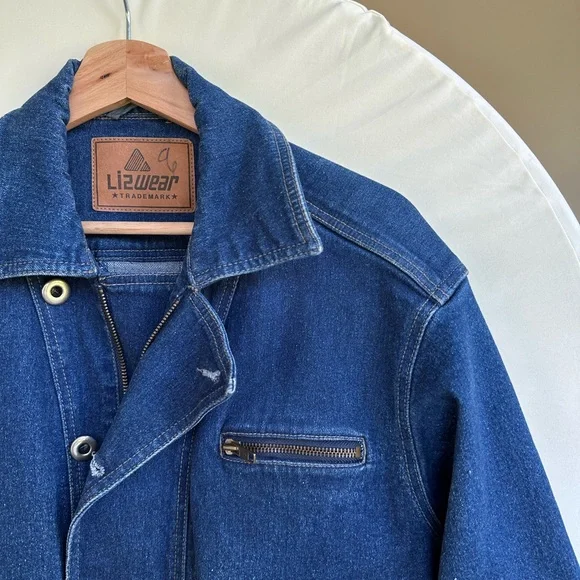 Liz Wear Vintage Denim Bomber Jean Jacket - Picture 6 of 7